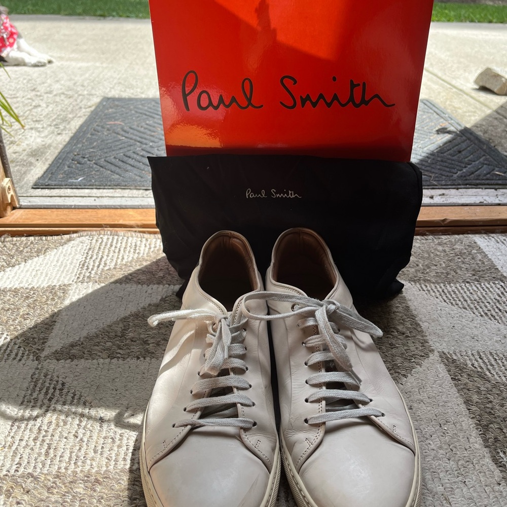 Paul Smith leather cream with black back Sneakers